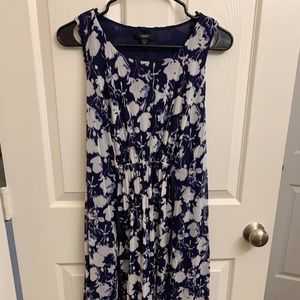 Vera Wang Blue and White Floral High-Low Dress